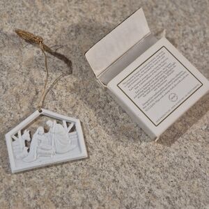 White Nativity Scene Ornament